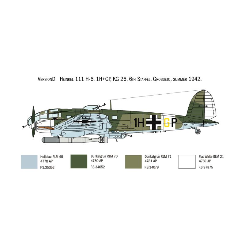 Italeri 1436s He 111 H-6 repülő makett